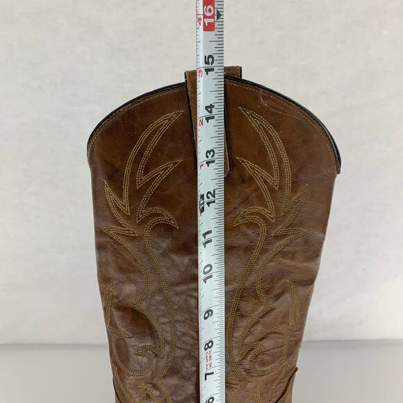 Texas Brand Western Cowboy Boots Brown Men's Size 9M - Picture 12 of 16